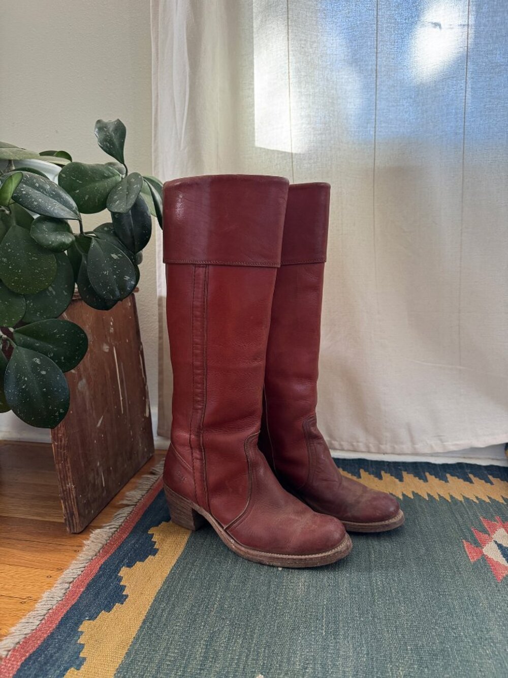 Vintage Frye Campus Boots, stacked heel – 8M